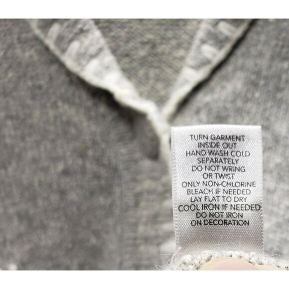 Christopher Banks Poinsettia Cardigan Gray XL Silk Nylon Rabbit Hair Lambs Wool - Picture 6 of 8